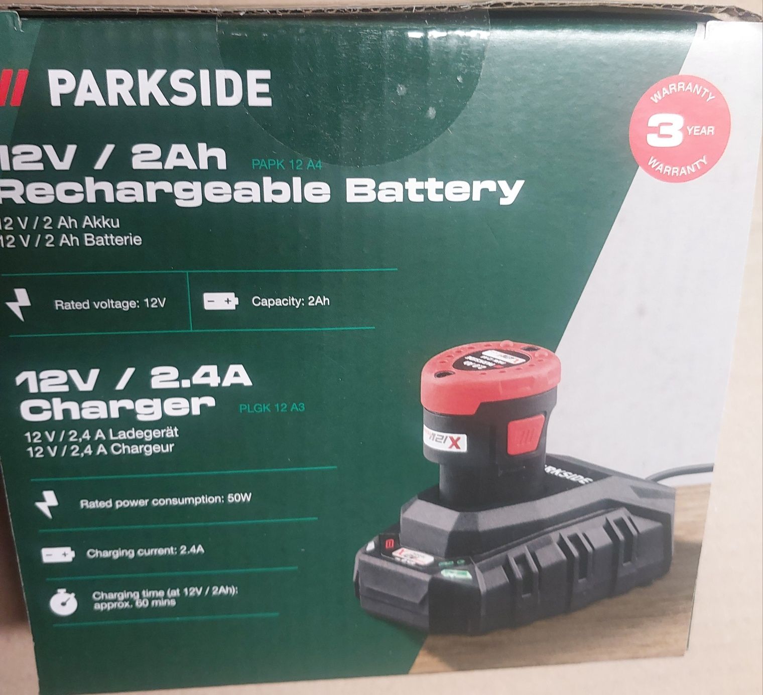 PARKSIDE. Аккумулятор 12v/2a и зарядное.