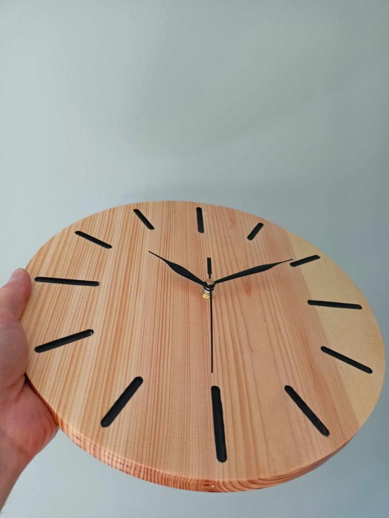 Nowy Drewniany Zegar Ścienny Wiszący Cichy Do Salonu Na Ścianę 30cm