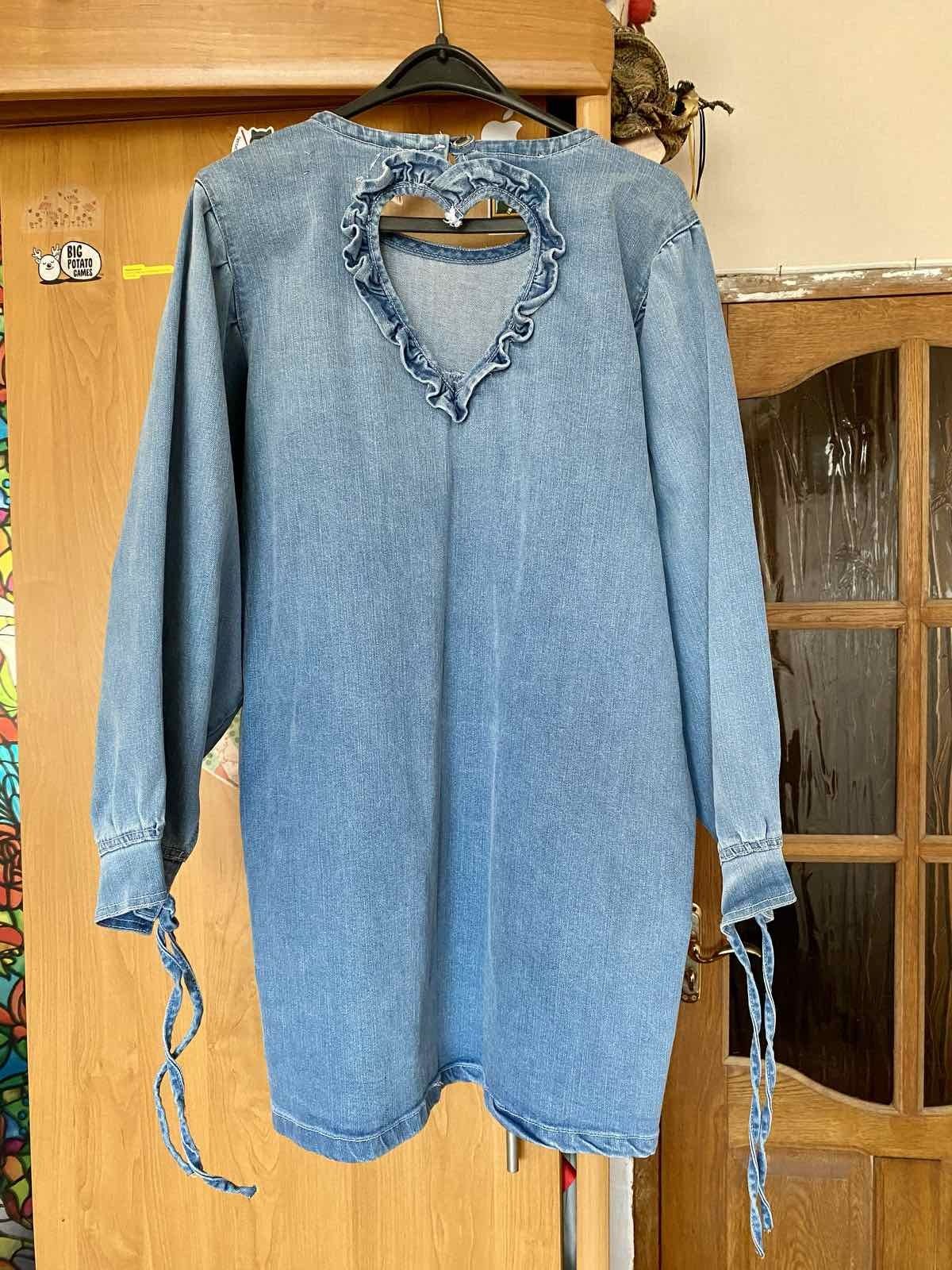 Туника, длинная кофта, джинсовая блуза большой размер