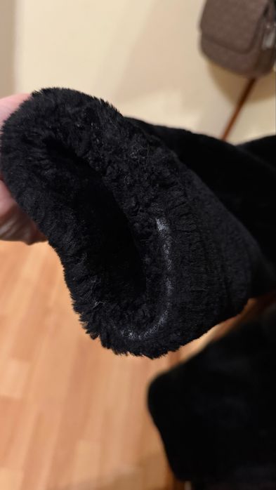 Шуба натуральна мутон з норкою