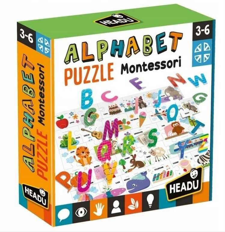 Headu Puzzle Edukacyjne Alfabet Montessori 3-6l ~ NOWA