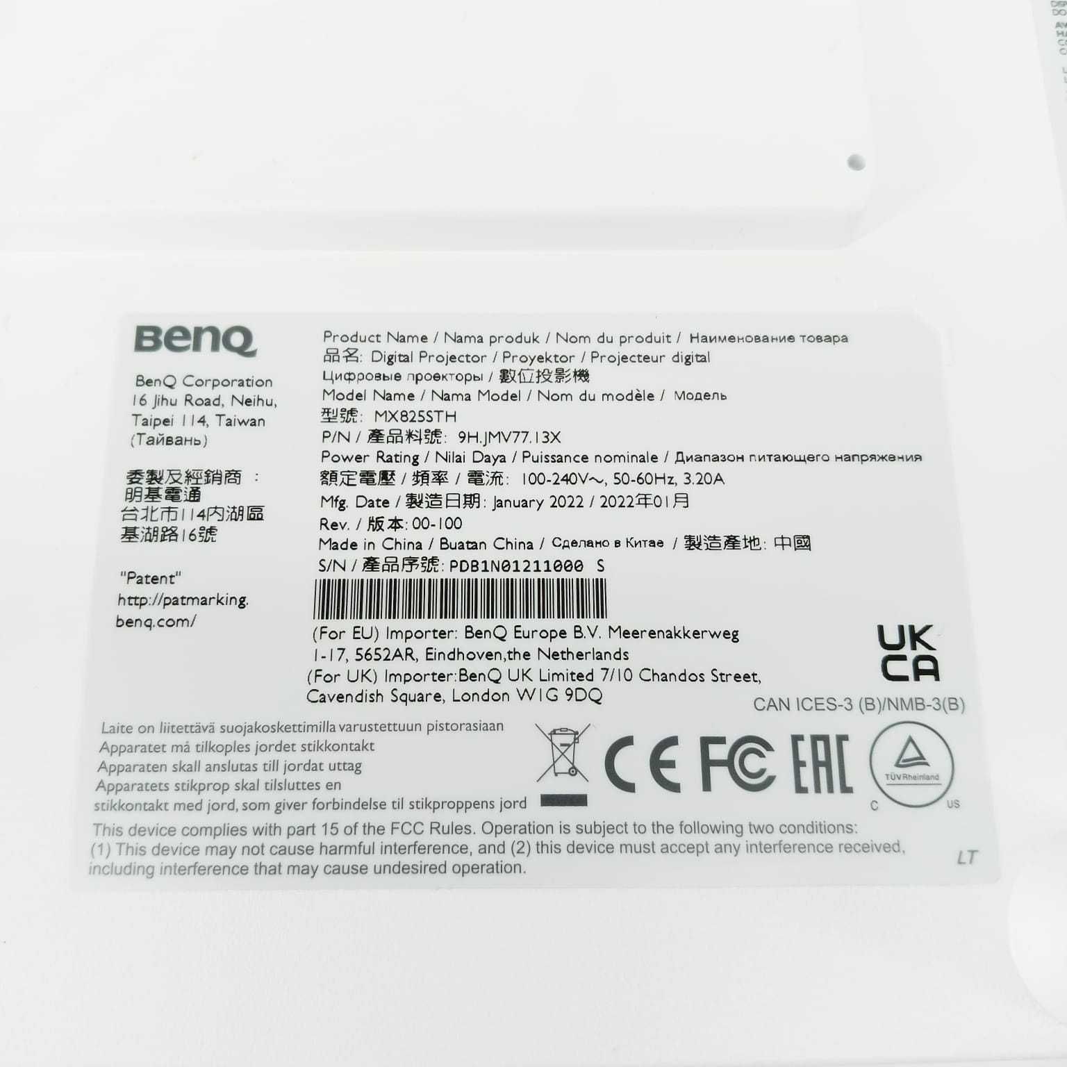 Projektor DLP BenQ MX825STH biały 3500 ANSI lm