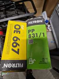 Filtron OE 667 Filtr oleju, Filtron PP 831/1 filtr paliwa, citroen