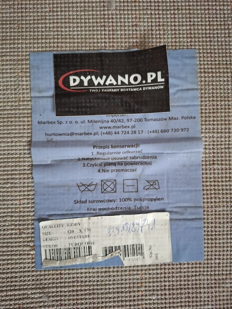 dywan dziecięcy szaro- miętowy