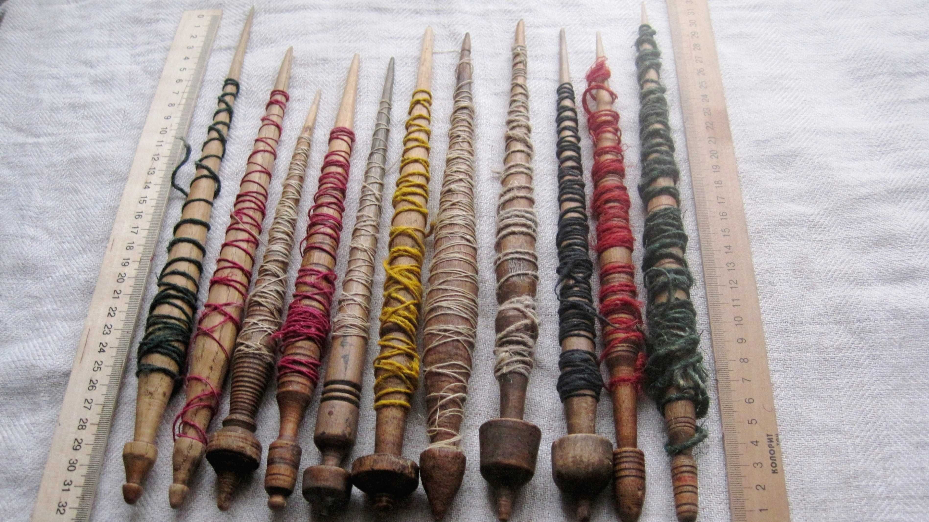 веретена старина ткацькі для прядения нитки старовина прялка пряжа