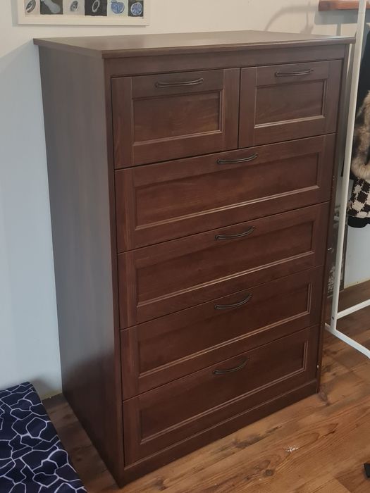 komoda  SONGESAND brązowa ikea 6 szuflad