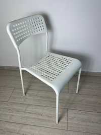 Krzesło białe IKEA ADDE Metalowo-plastikowe