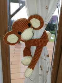 Małpka opaska na firankę, szydełko handmade