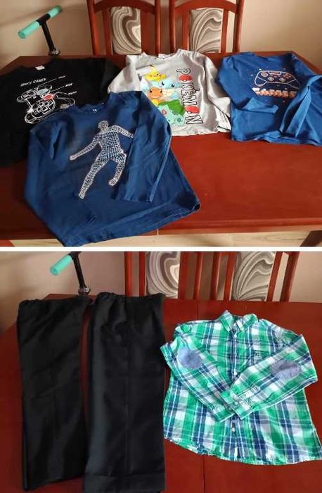 Mega paczka ubrań 134 dla chłopca koszulka bluza spodnie dres kurtka
