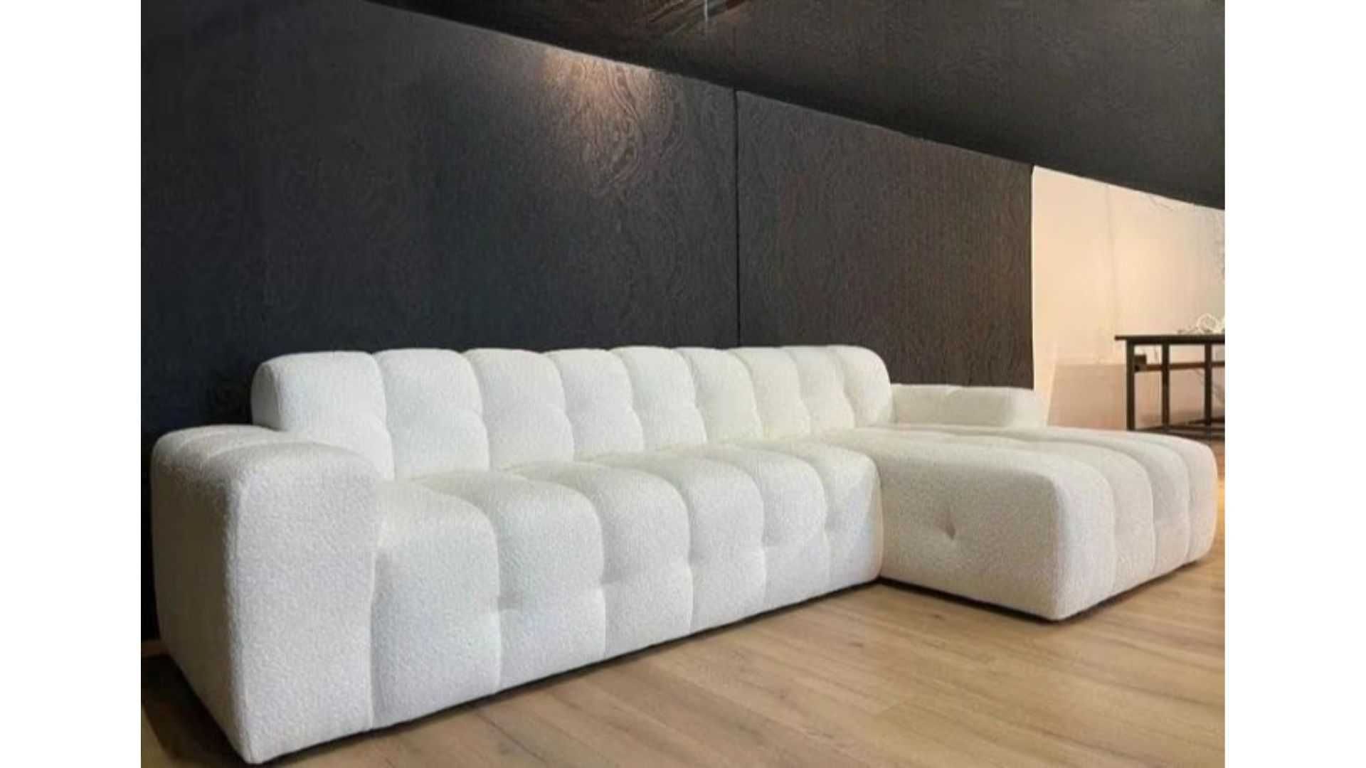 Piękny narożnik z tkaniny Boucle ,w stylu Premium to MORENA od STYLUX