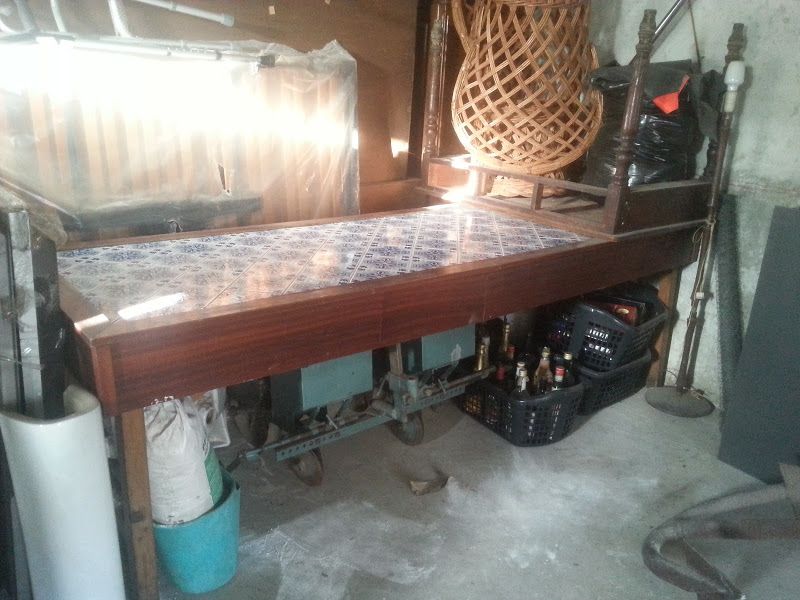 Mesa cozinha rustica com azulejo
