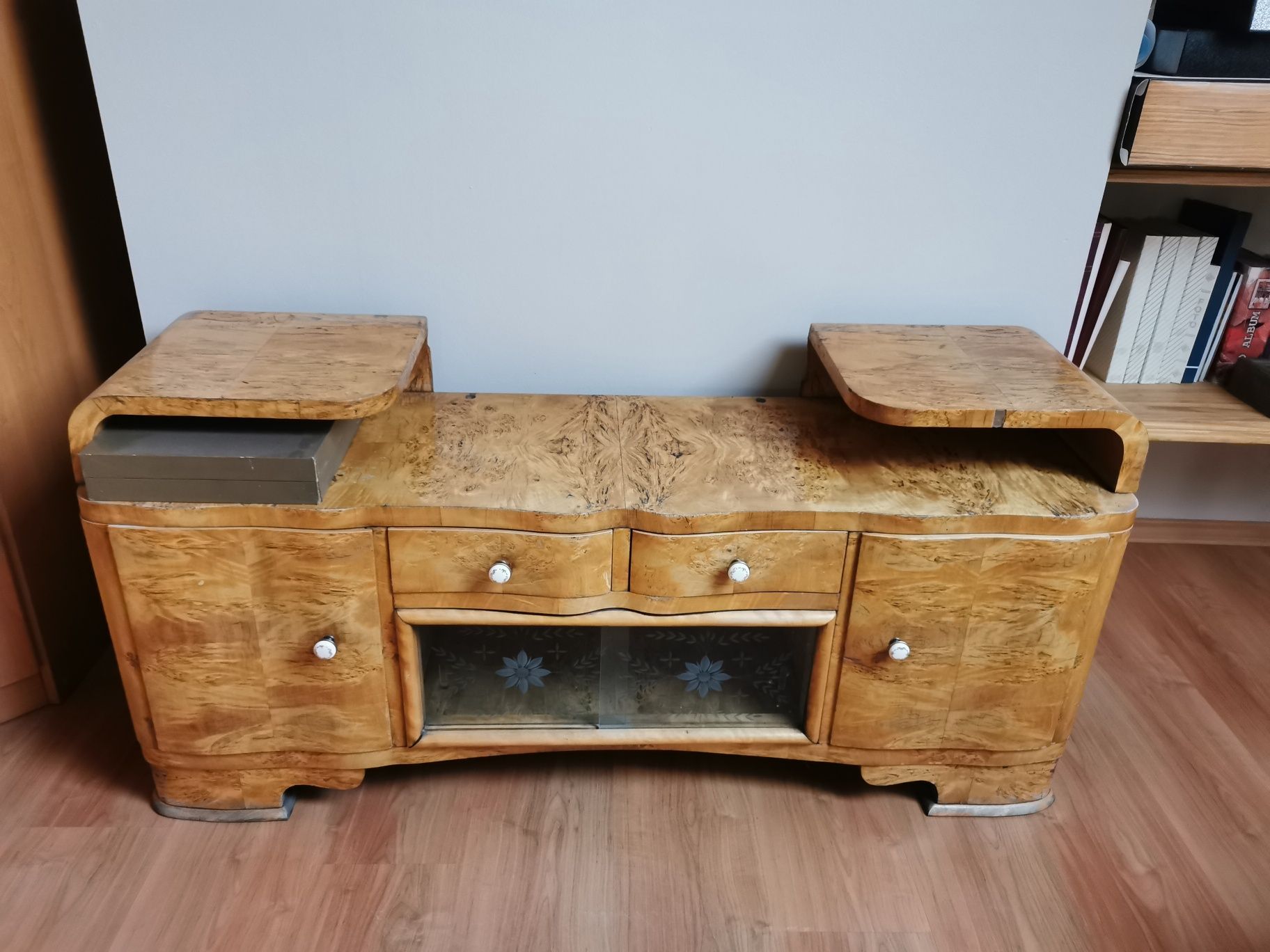 Odnowiona sypialnia komplet mebli vintage drewno czeczotka PRL