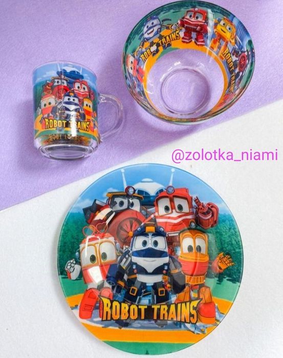 Дитячі набори посуди з улюбленими героями, детская посуда