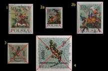 Znaczki pocztowe, Polska 1962-69, 14 sztuk