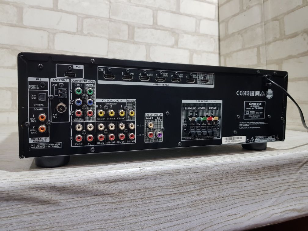 Пульт! 5.1 AV ресивер ONKYO TX-SR333, *5x100 Вт, HDMI, USB, Bluetooth,