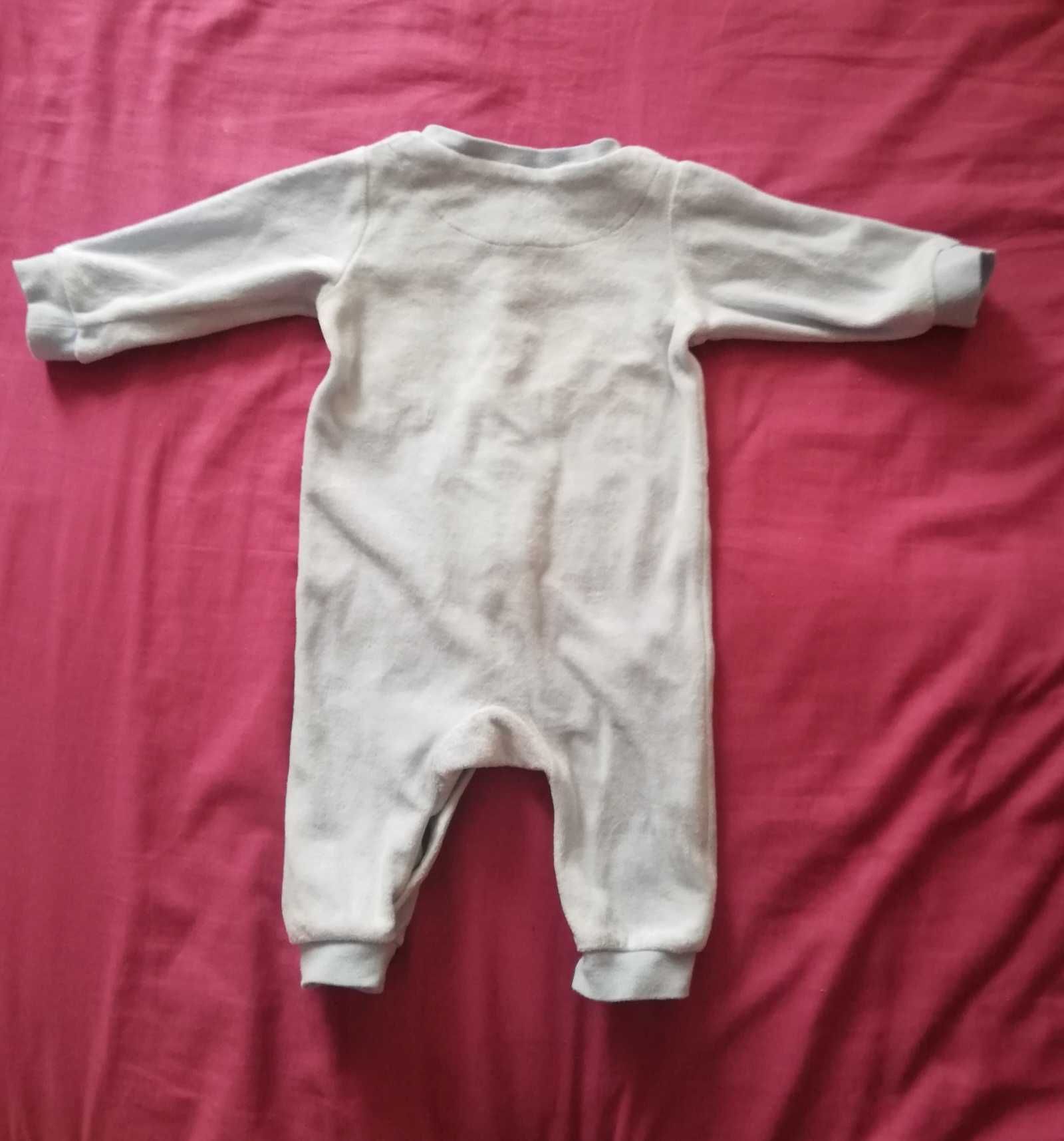 Pajacyk błękitny napy bez stópek 3-6M