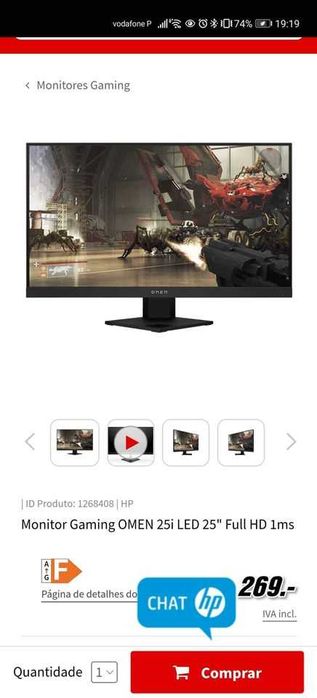 Monitor Gaming HP Omen 25i