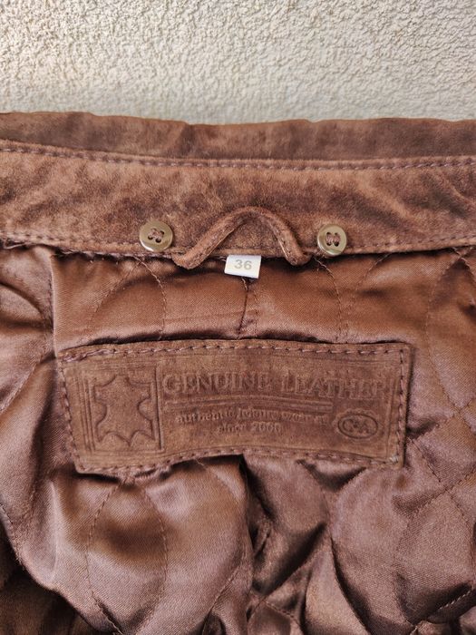 Kurtka skórzana, zamszowa, ocieplana