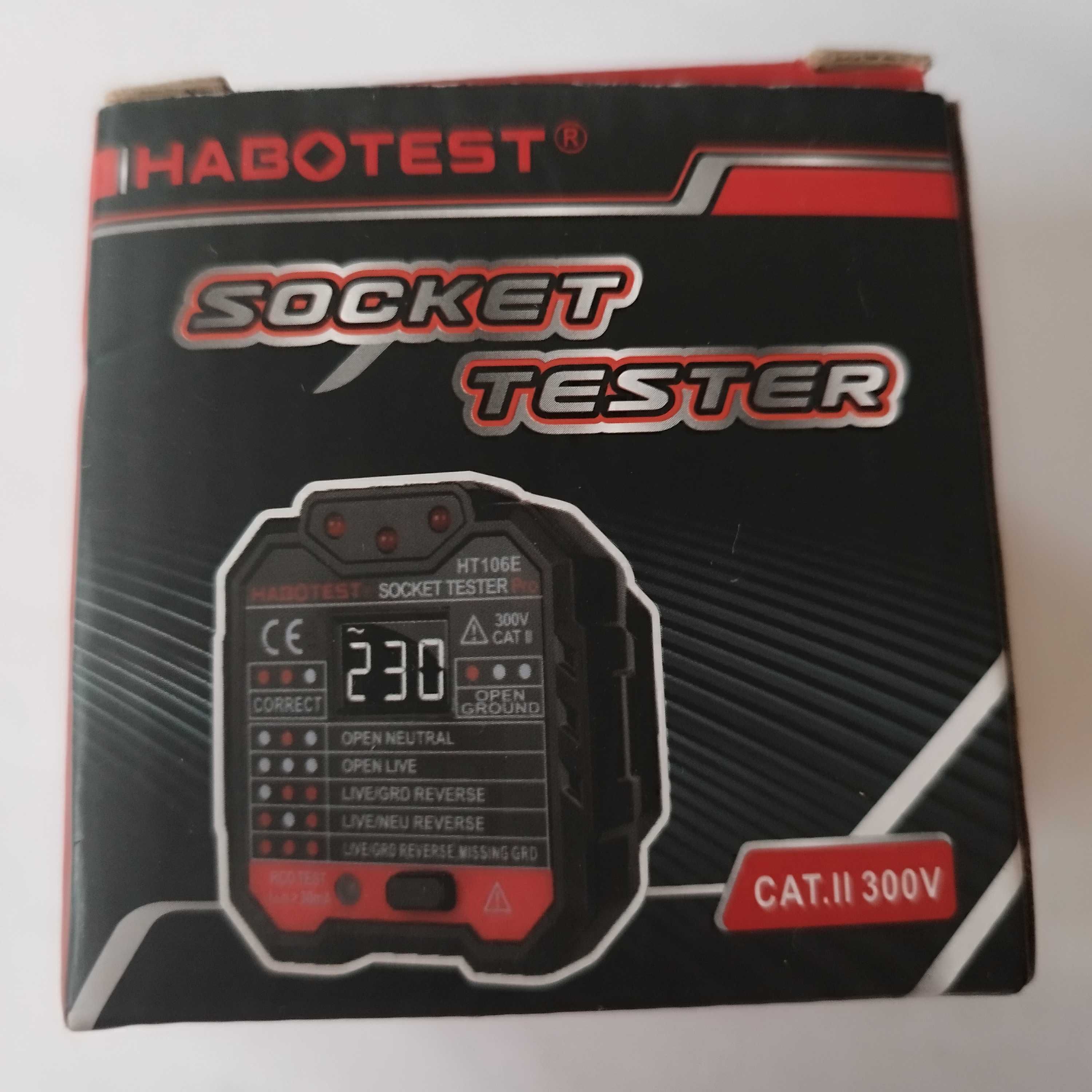 Tester gniazd gniazdek elektrycznych z wyświetlaczem LCD