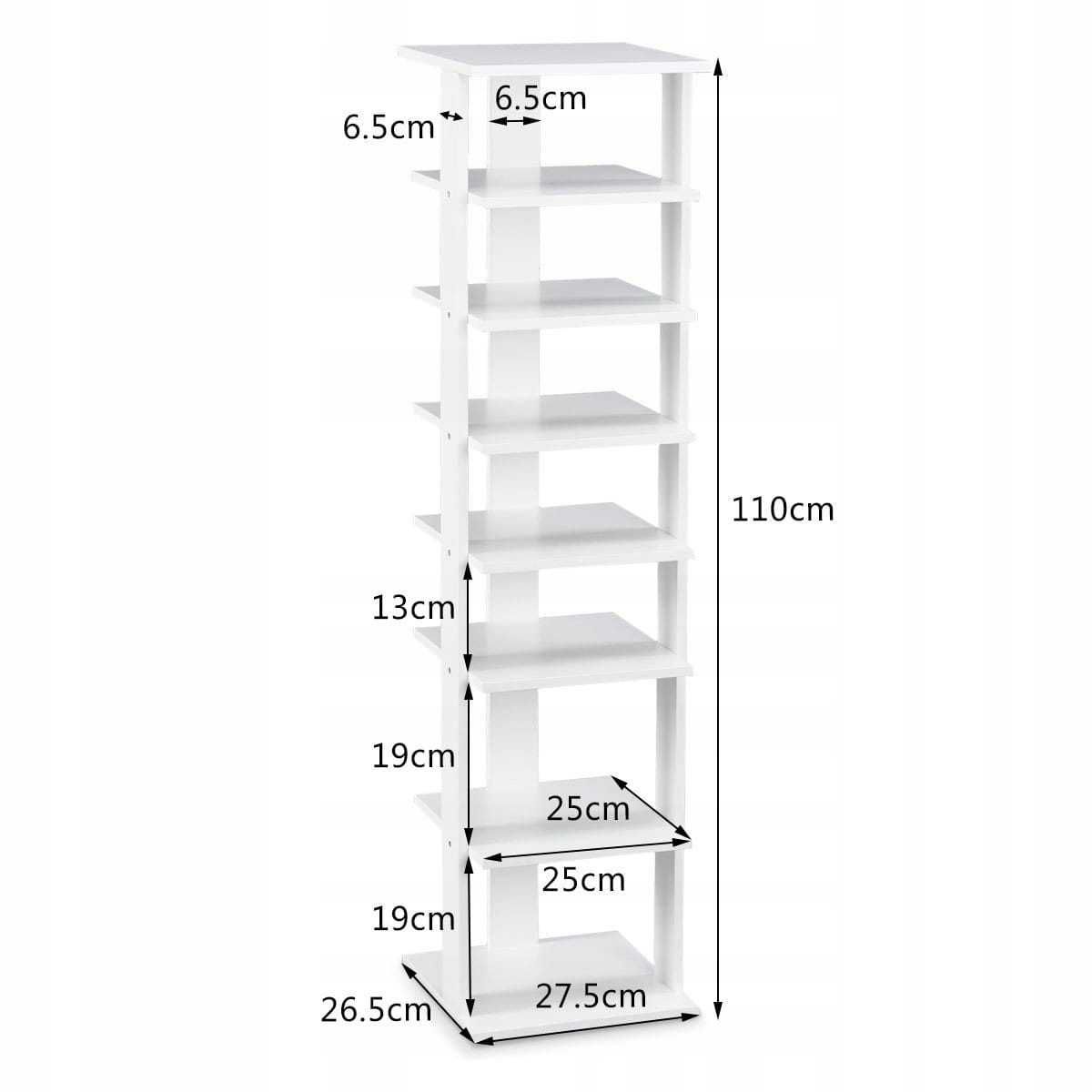 Szafka na buty Costway 27,5 x 110 x 26,5 cm biała (195)