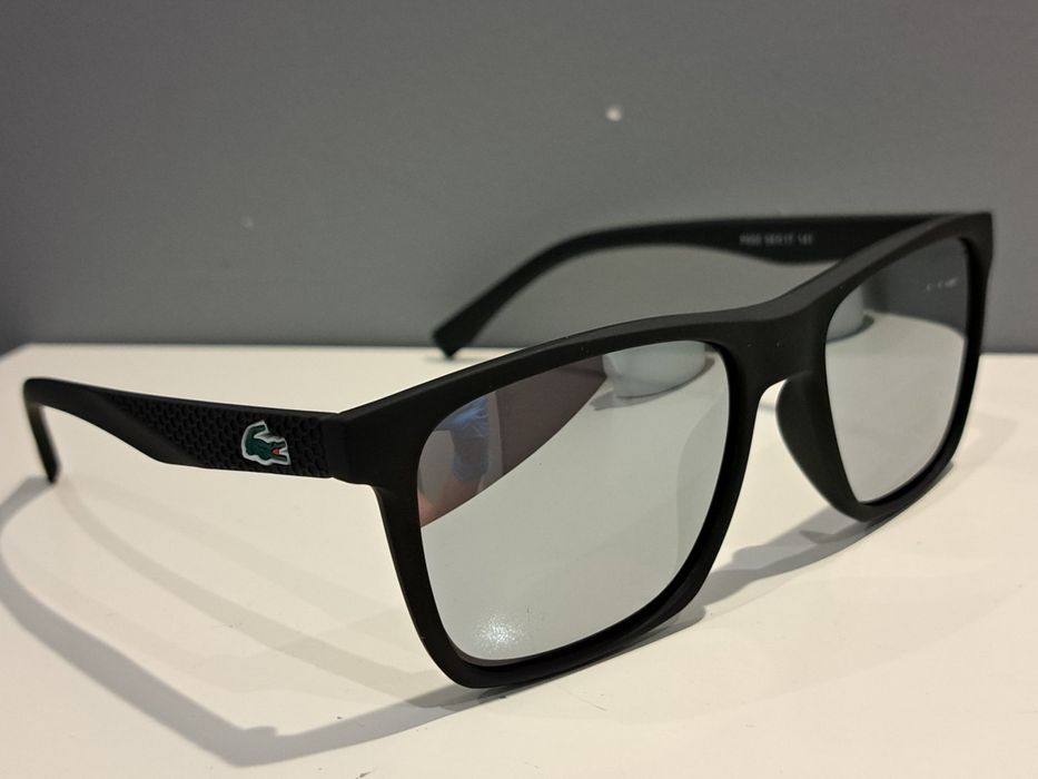 LACOSTE męskie nowe polaryzacyjne okulary czarne logo filtr uv 400