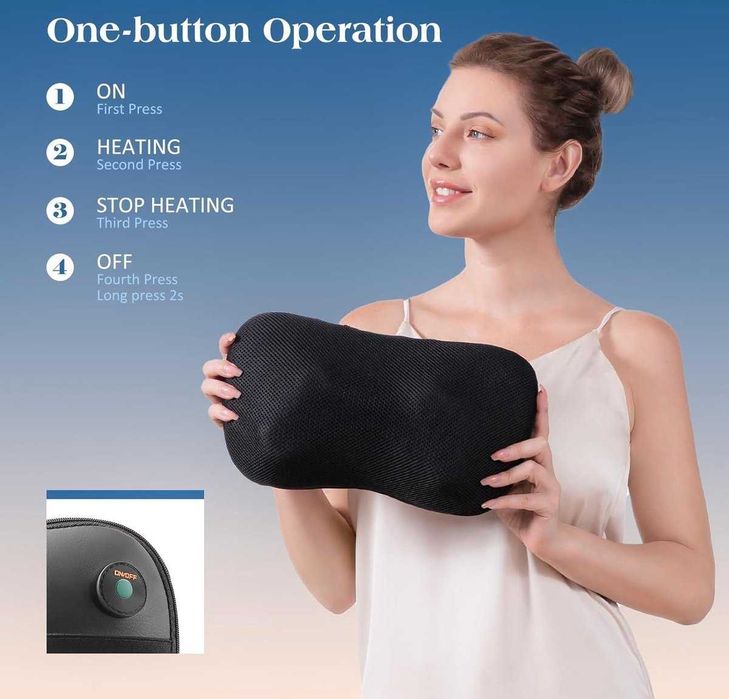 Elektryczny masażer shiatsu z funkcją podgrzewania do karku i pleców