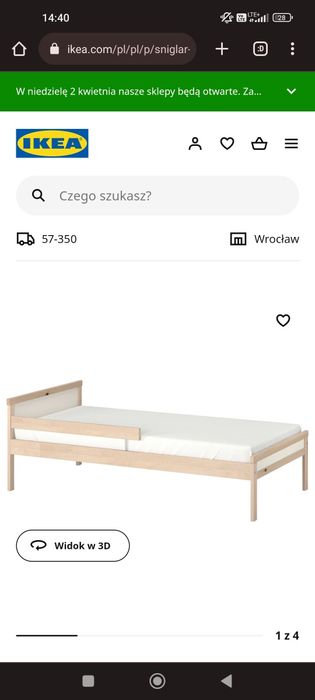 Łóżko sniglar Ikea 70x160