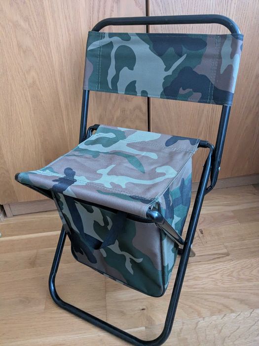 KRZESŁO WĘDKARSKIE Z OPARCIEM Składane turystyczne na Ryby
