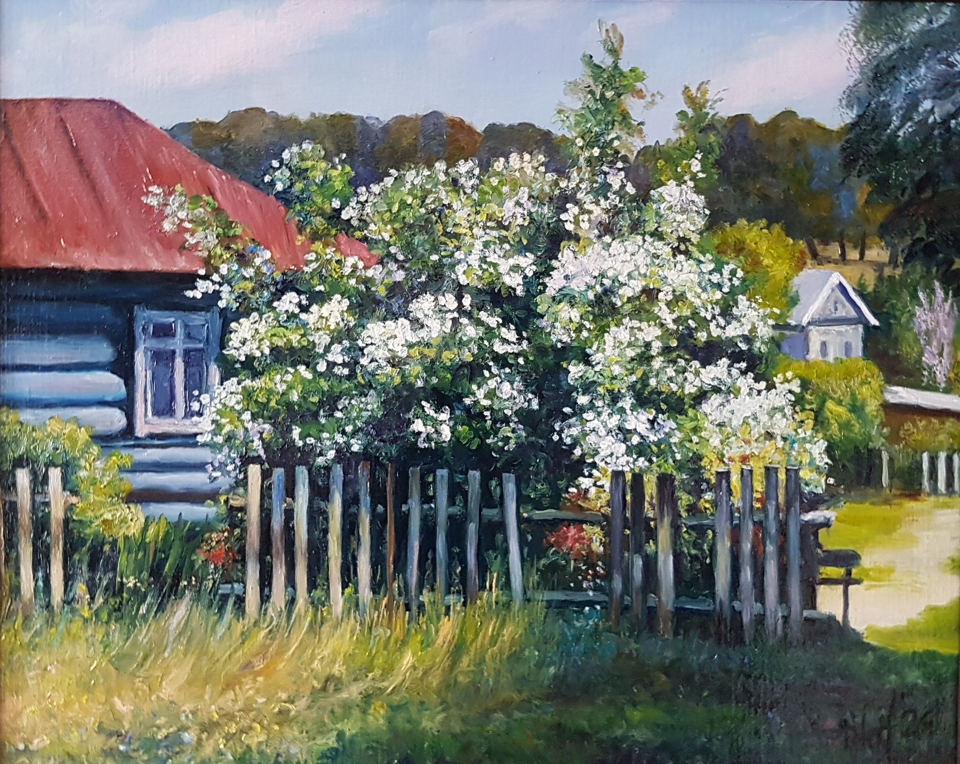 Obraz olejny  Wiosna na wsi