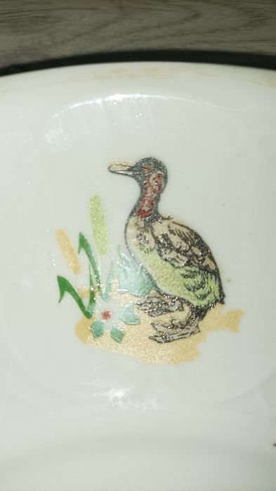 Блюдо большое Цапля. Коростень. 1 - сорт.