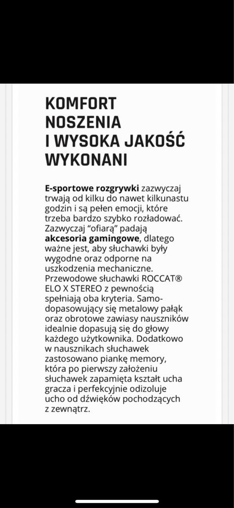 Przewodowe słuchawki gamingowe Roccat Elo X Stereo