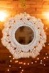 Lustro makrama mandala ozdoba ścienna boho 38cm