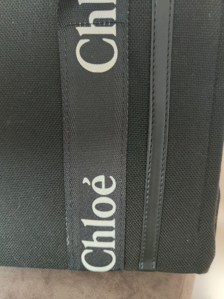 Torebka czarna z napisem Chloe