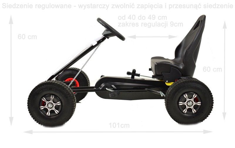 Najnowszy Gokart Przesuwane Siedzenie, Pompowane Kołą 2032B