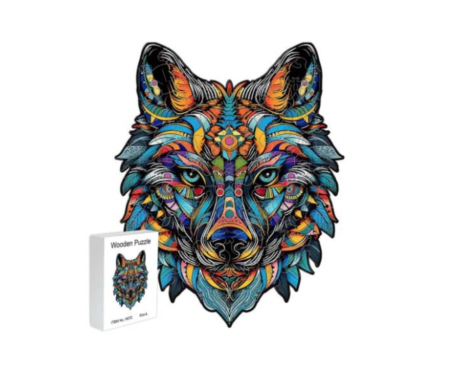 Puzzle 3D Drewniane Układanka dla dzieci i dorosłych - Wilk A4