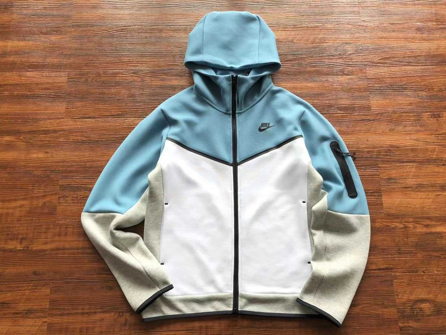 Зіп худі Nike tech fleece біло голубий найк теч фліс S-XL