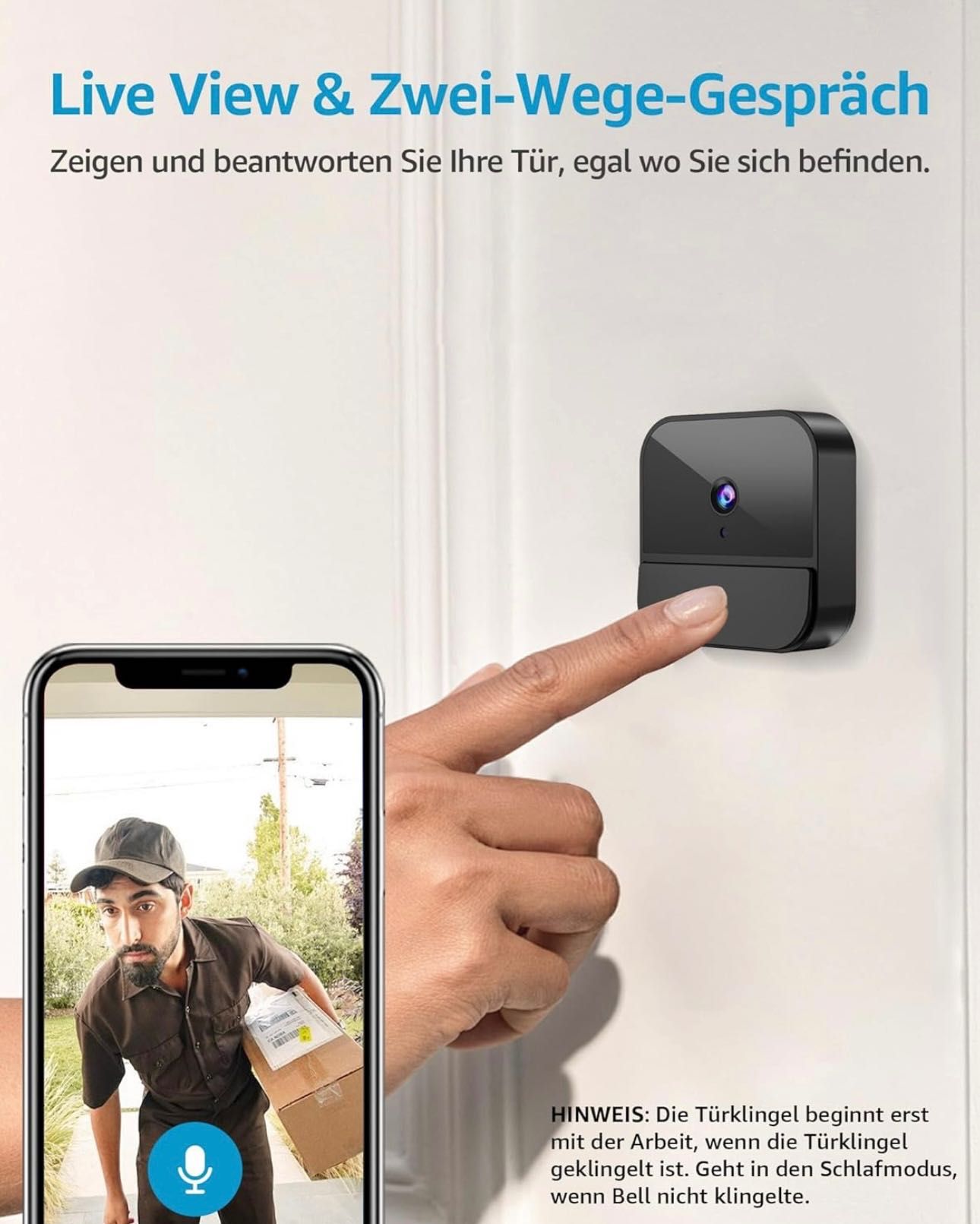 Wideodomofon BETTERMO z kamerą, bezprzewodowy wideodomofon 1080P WiFi