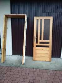 Drzwi wewnętrzne drewniane z ościeżnicą 80 tki i