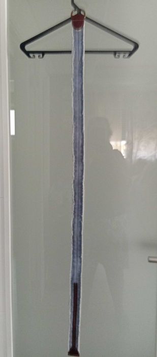 Cinto em tecido, tipo ganga com apontamentos em couro castanho