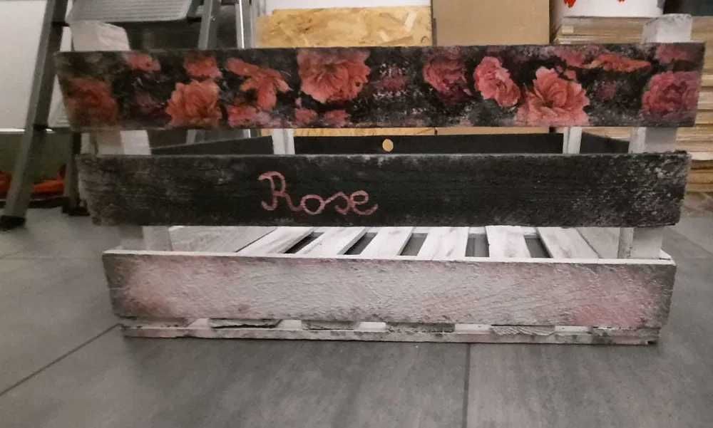 Duża skrzynka dekoracyjna Handmade DECOUPAGE Rose