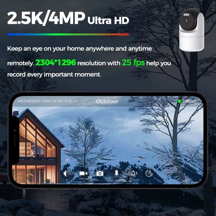 Камера для зовнішнього відеоспостереження WIfi VIMTAG  2.5K/4MP 360°