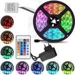 КОМПЛЕКТ Светодиодная LED лента 3528 RGB 12V цветная 5м + пульт + блок