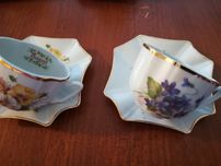 4 chávenas decorativas em porcelana pintada à mão