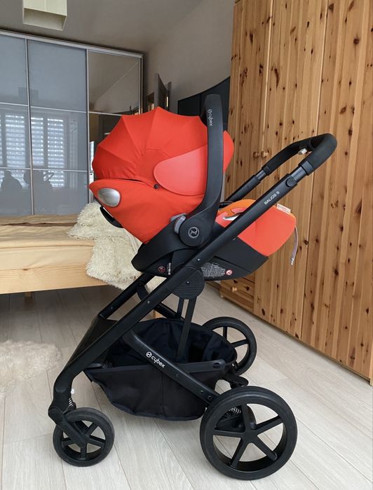 Автолюлька автокрісло Cybex cloud Q autumn gold+адаптери для Balios S