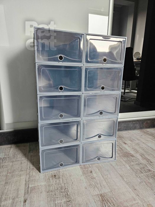 Organizery 10 sztuk pudełka do przechowywania szare dom modułowe