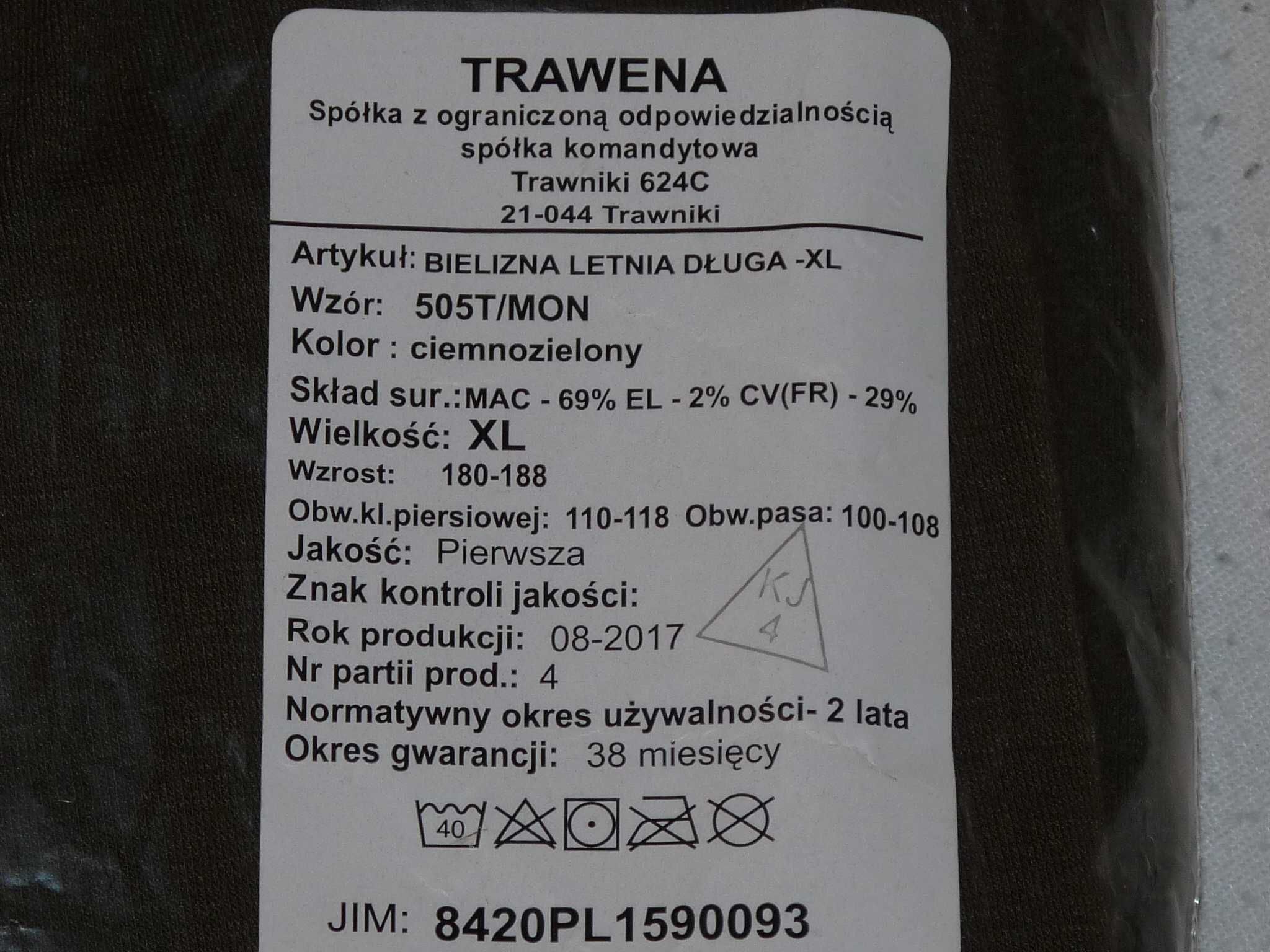 wojskowa koszulka kalesony WP wz.505T/MON bielizna letnia długa XL 17