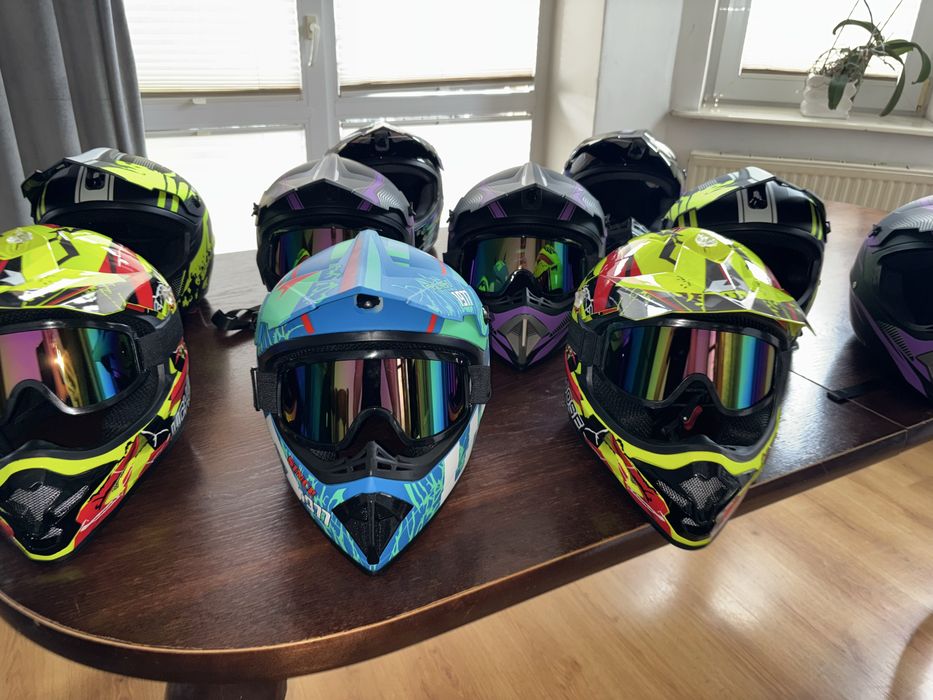 Kaski Motocrossowe NOWE +Gogle GRATIS