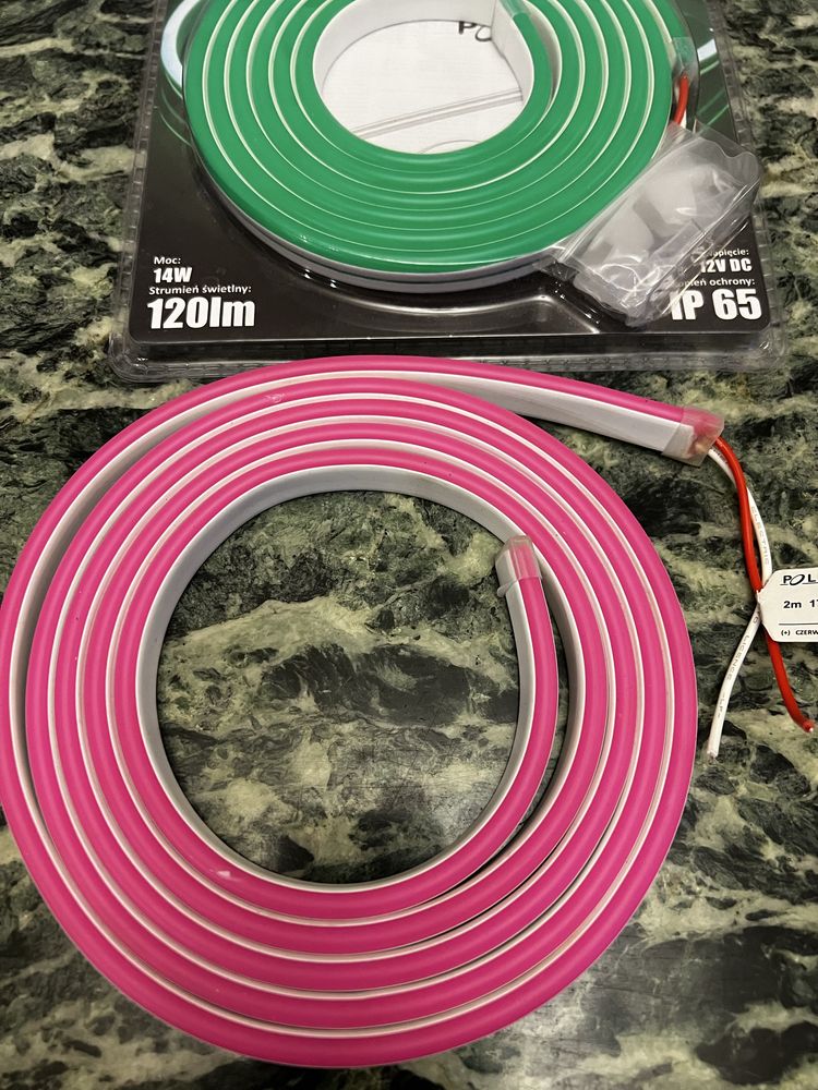 Taśma  neon led różowa 2 m  Polux