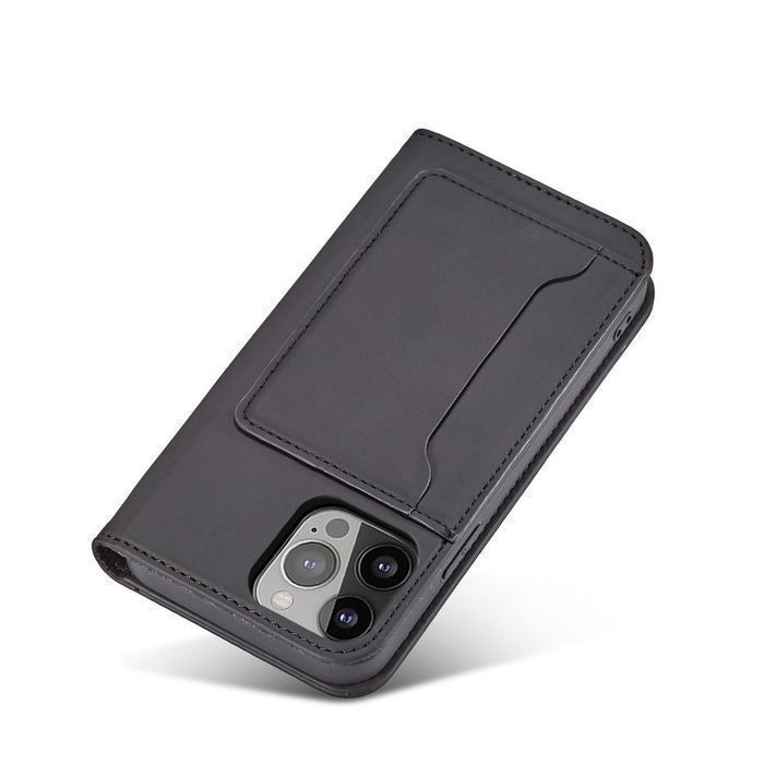 Etui Magnet Card Case do iPhone 13 Pro z funkcją portfela - Czarny