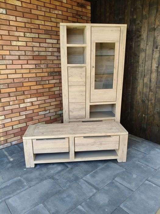Witryna akacja + szafka RTV/ meble holenderskie